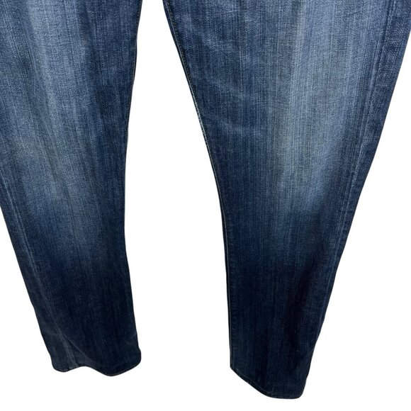 Fidelity Impala Mens 32 Blue Dark Jeans Made In USA Stretch Straight Leg - Picture 2 of 10